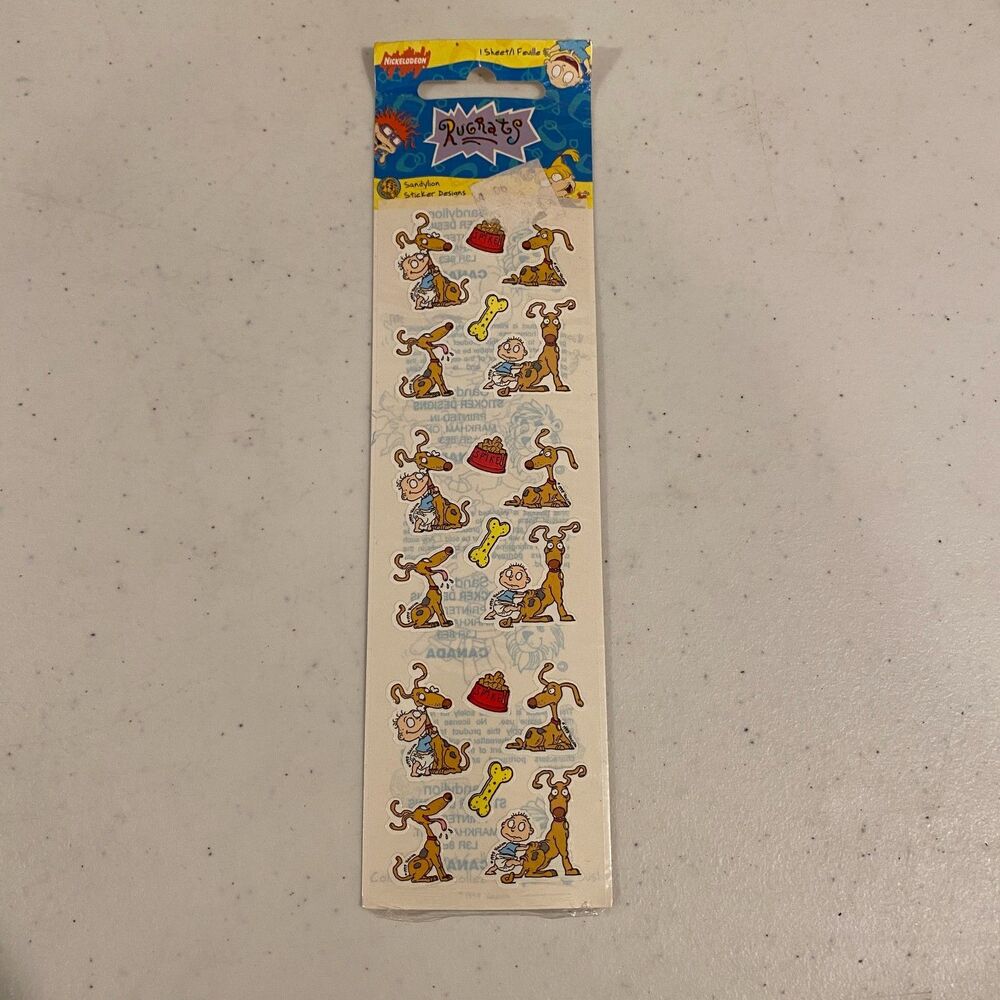 Vintage Rugrats SandyLion Sticker Designs Tommy & Spike Sheet Sealed 1997